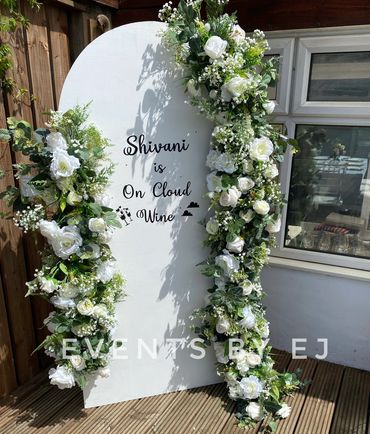 'Cloud Wine' themed baby shower bespoke floral sign