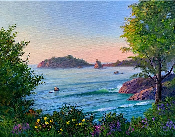 paintingsbyjeffstanley.com
Painting of Trinidad, California.
Seascape painting.
Open acrylic.