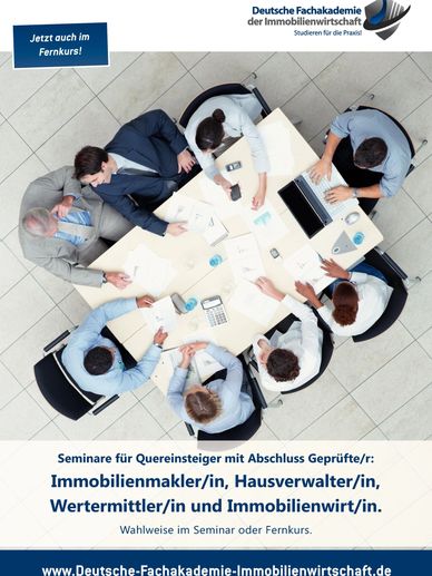 Ausbildung zum Immobilienmakler, Hausverwalter, Wertermittler und Immobilienwirt bei DFI in Hamburg.