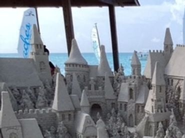 98 degrees reunion concert 2022 at Beaches Resort in Turks and Caicos.. sandcastle built by Scott Do