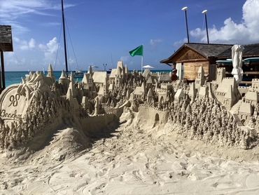 98 degrees reunion concert 2022 at Beaches Resort in Turks and Caicos.. sandcastle built by Scott Do