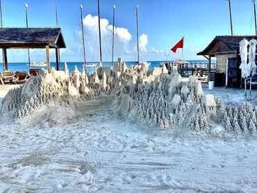98 degrees reunion concert 2022 at Beaches Resort in Turks and Caicos.. sandcastle built by Scott Do