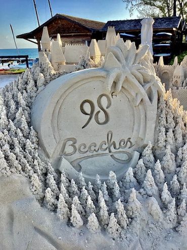 98 degrees reunion concert 2022 at Beaches Resort in Turks and Caicos.. sandcastle built by Scott Do