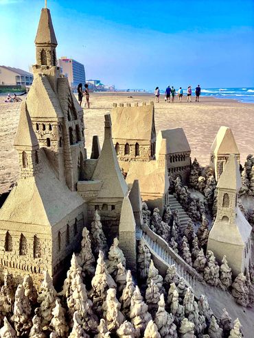 Incredible Sandcastle by Scott Dodson and Terri Robinson on South Padre Island Texas in March 2023.