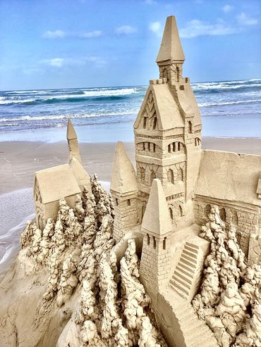 Incredible Sandcastle by Scott Dodson and Terri Robinson on South Padre Island Texas in March 2023.