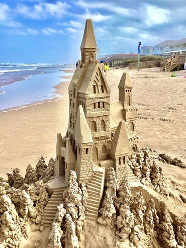 Sandcastle by Scott Dodson and Terri Robinson on South Padre Island Texas in March 2023.
sandcastle