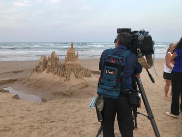 Incredible Sandcastle by Scott Dodson and Terri Robinson on South Padre Island Texas in March 2023.