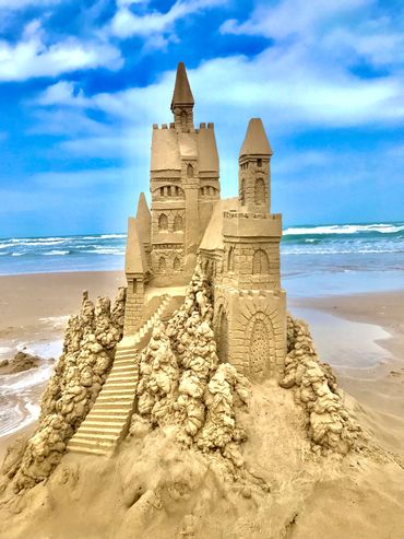 Incredible Sandcastle by Scott Dodson and Terri Robinson on South Padre Island Texas in March 2023.