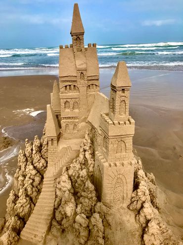 Sandcastle by Scott Dodson and Terri Robinson on South Padre Island Texas in March 2023.
sandcastle