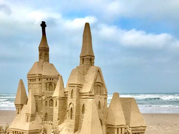 Incredible Sandcastle by Scott Dodson and Terri Robinson on South Padre Island Texas in March 2023.