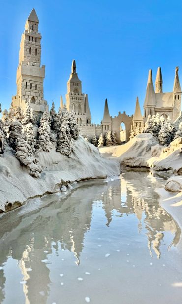 Sandcastle on the beach with waves south padre island scott dodson sand castle