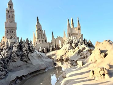 Sandcastle on the beach with waves south padre island scott dodson sand castle