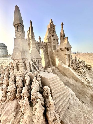 Scott Dodson sandcastle on South Padre island Texas March 2025.
