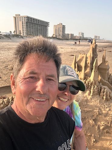 Scott Dodson sandcastle on South Padre island Texas March 2025.