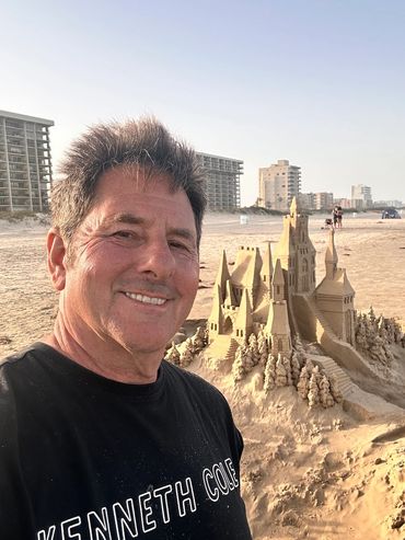 Scott Dodson sandcastle on South Padre island Texas March 2025.