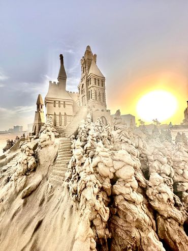 Scott Dodson sandcastle on South Padre island Texas March 2025.