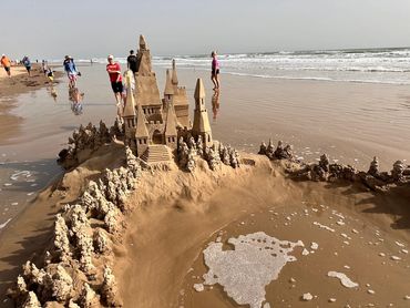 Scott Dodson sandcastle on South Padre island Texas March 2025.