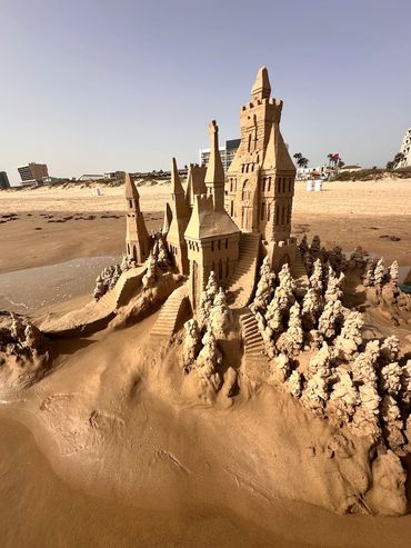 Scott Dodson sandcastle on South Padre island Texas March 2025.