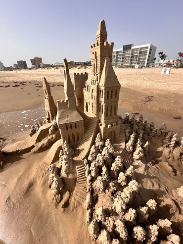 Scott Dodson sandcastle on South Padre island Texas March 2025.