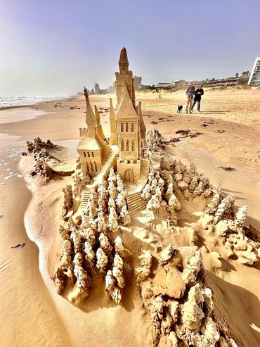 Scott Dodson sandcastle on South Padre island Texas March 2025.