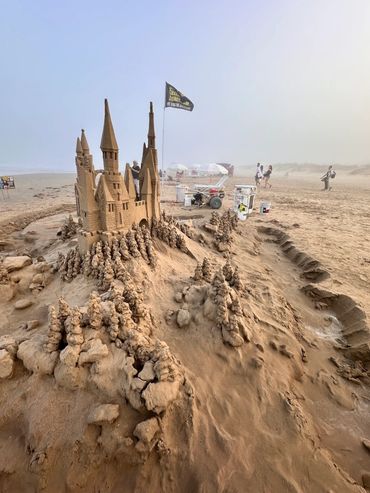 Scott Dodson sandcastle on South Padre island Texas March 2025.