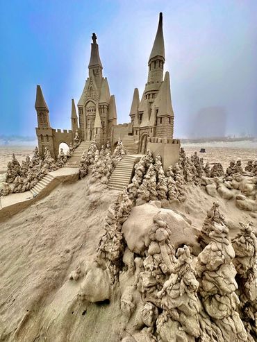 Scott Dodson sandcastle on South Padre island Texas March 2025.
