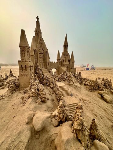 Scott Dodson sandcastle on South Padre island Texas March 2025.