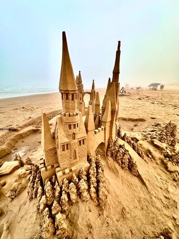 Scott Dodson sandcastle on South Padre island Texas March 2025.