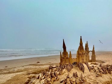 Scott Dodson sandcastle on South Padre island Texas March 2025.