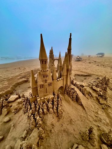Scott Dodson sandcastle on South Padre island Texas March 2025.