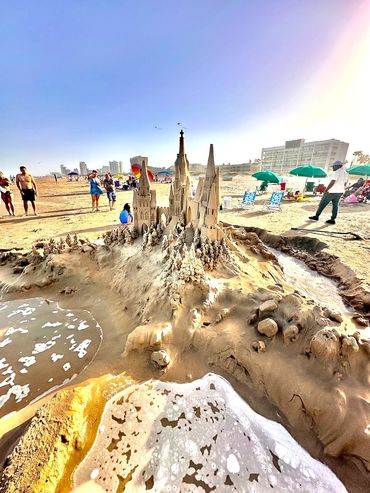 Scott Dodson sandcastle on South Padre island Texas March 2025.