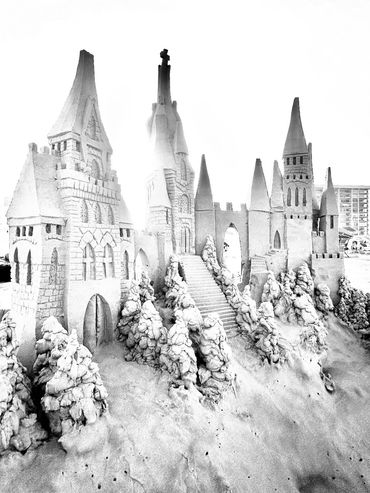 Scott Dodson sandcastle on South Padre island Texas March 2025.