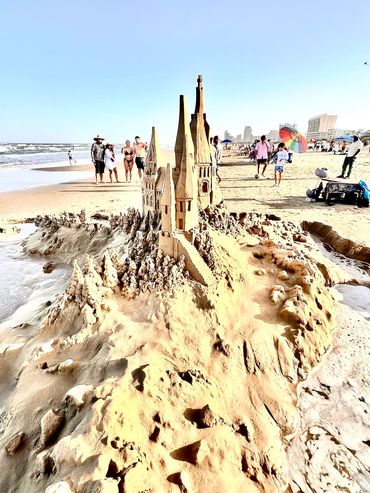 Scott Dodson sandcastle on South Padre island Texas March 2025.