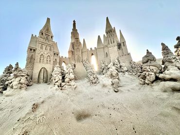 Scott Dodson sandcastle on South Padre island Texas March 2025.