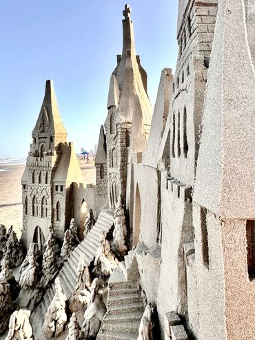 Scott Dodson sandcastle on South Padre island Texas March 2025.