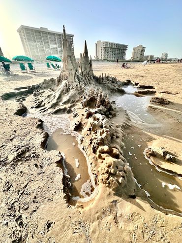 Scott Dodson sandcastle on South Padre island Texas March 2025.