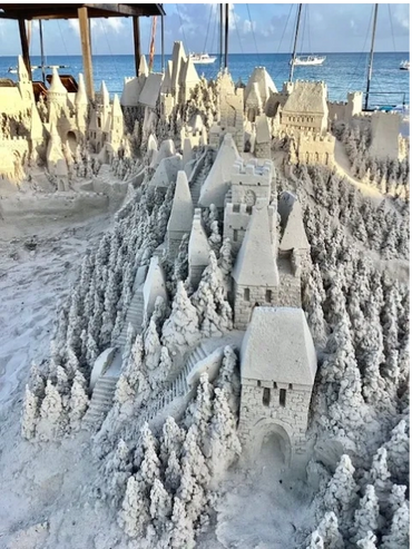 98 degrees reunion concert 2022 at Beaches Resort in Turks and Caicos.. sandcastle built by Scott Do