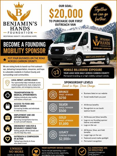Benjamin's Hands Foundation seeks $20,000 for an outreach van to serve Carbon County with mobility and health services.