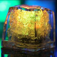 Yellow Lighted Ice Cubes, Yellow Light Up Ice Cubes, Yellow Drink Lights from LIghted Universe
