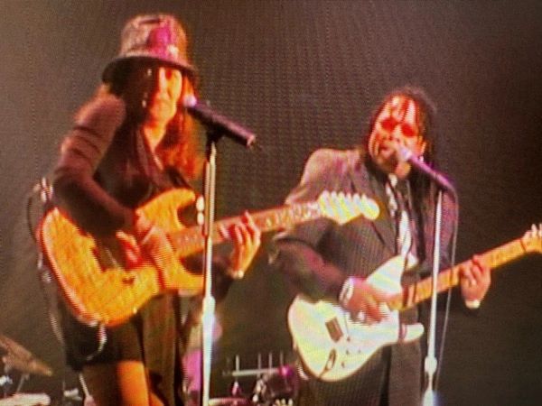 This is a shot of Teena Marie and Rick James from the video by Darryl McCane from the Deja vu series