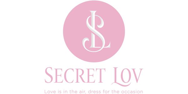 Elegant pink logo for Secret Lov with a romantic tagline.