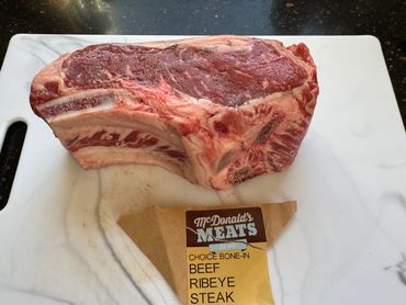 A 3" Rib Eye from McDonald's Meats.