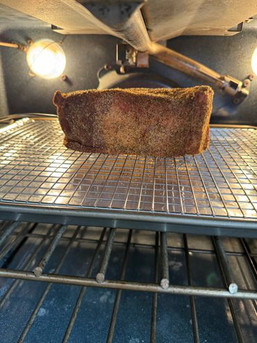 Put the Rib Eye in the oven until the internal temperature is between 115 - 120 degrees.