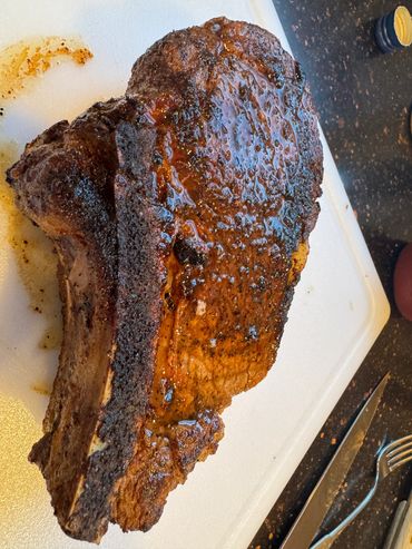 The finished Rib Eye.