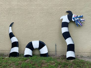 KAREN GOVERNALE - WOOD SAND WORM FROM BEETLEJUICE YARD SIGN