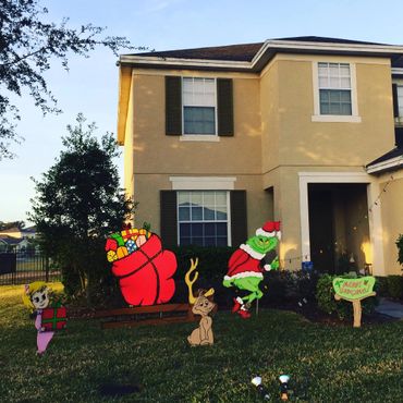 KAREN GOVERNALE GRINCH CHRISTMAS WOOD YARD SIGN