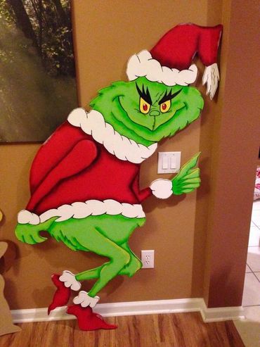 KAREN GOVERNALE - GRINCH WOOD CHRISTMAS YARD SIGN