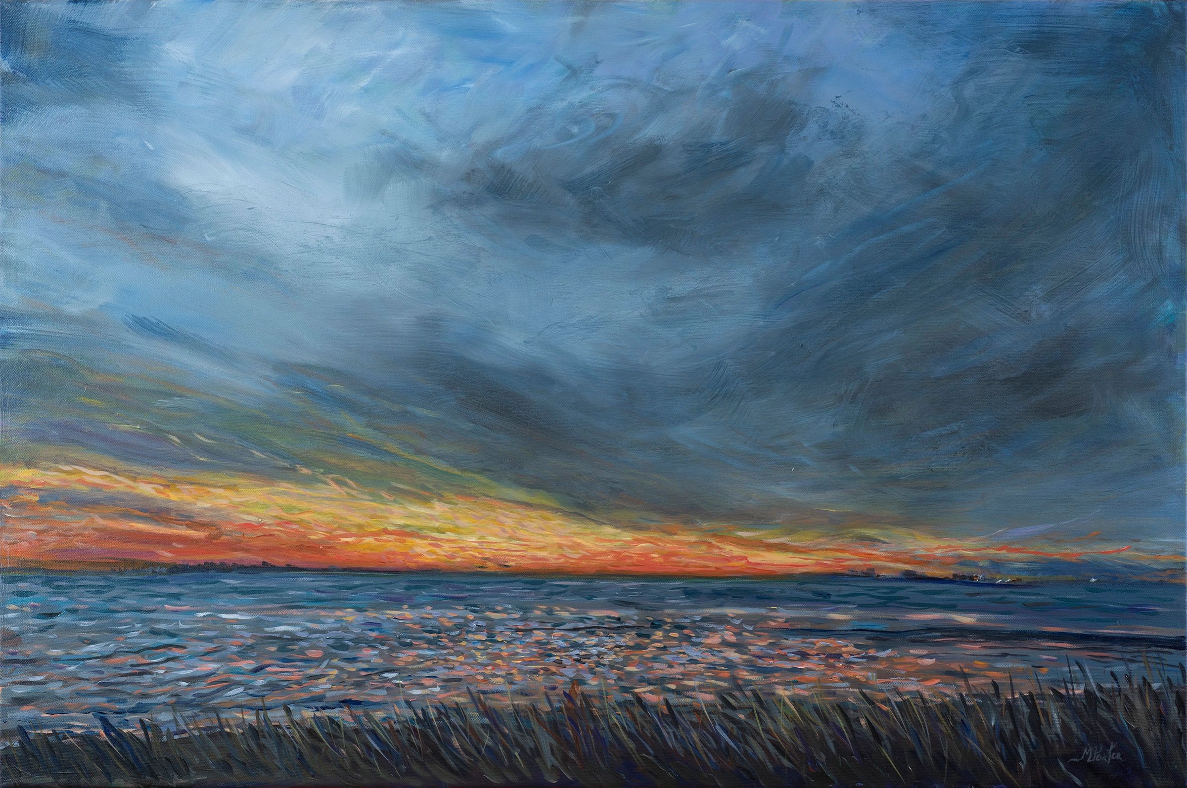Sunset as night approaches
Coastal Sunset
Acrylic
image size 24"x36" Frames 30"x40"
$4,200