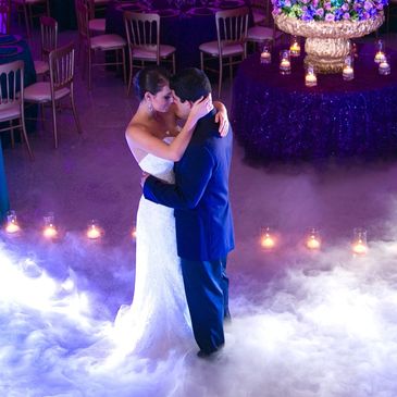 event lighting dancing on clouds low fog pinspot wedding quinceanera special effects low fog machine