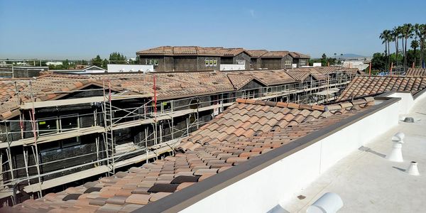 S tile and 2 piece mission tile roof